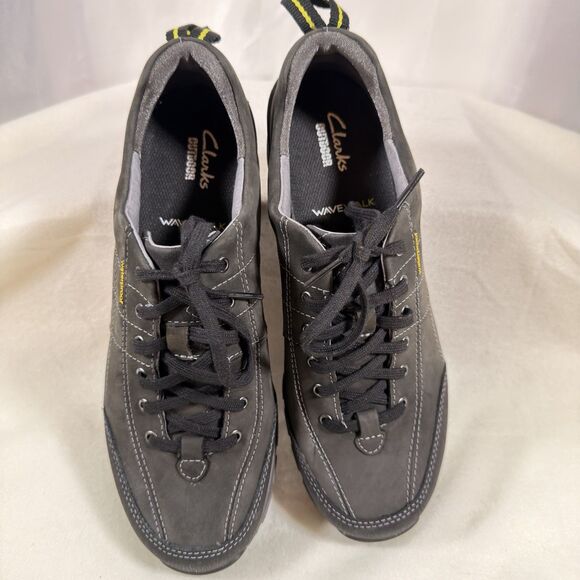 Clarks Wave Walk Womens Waterproof Black Leather Walking Shoes Sneakers US 10 - Picture 3 of 7